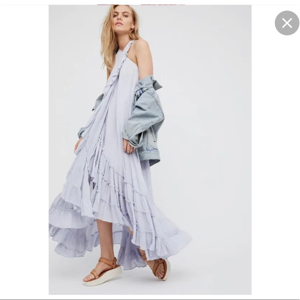 Free people endless summer wrap around dress in black